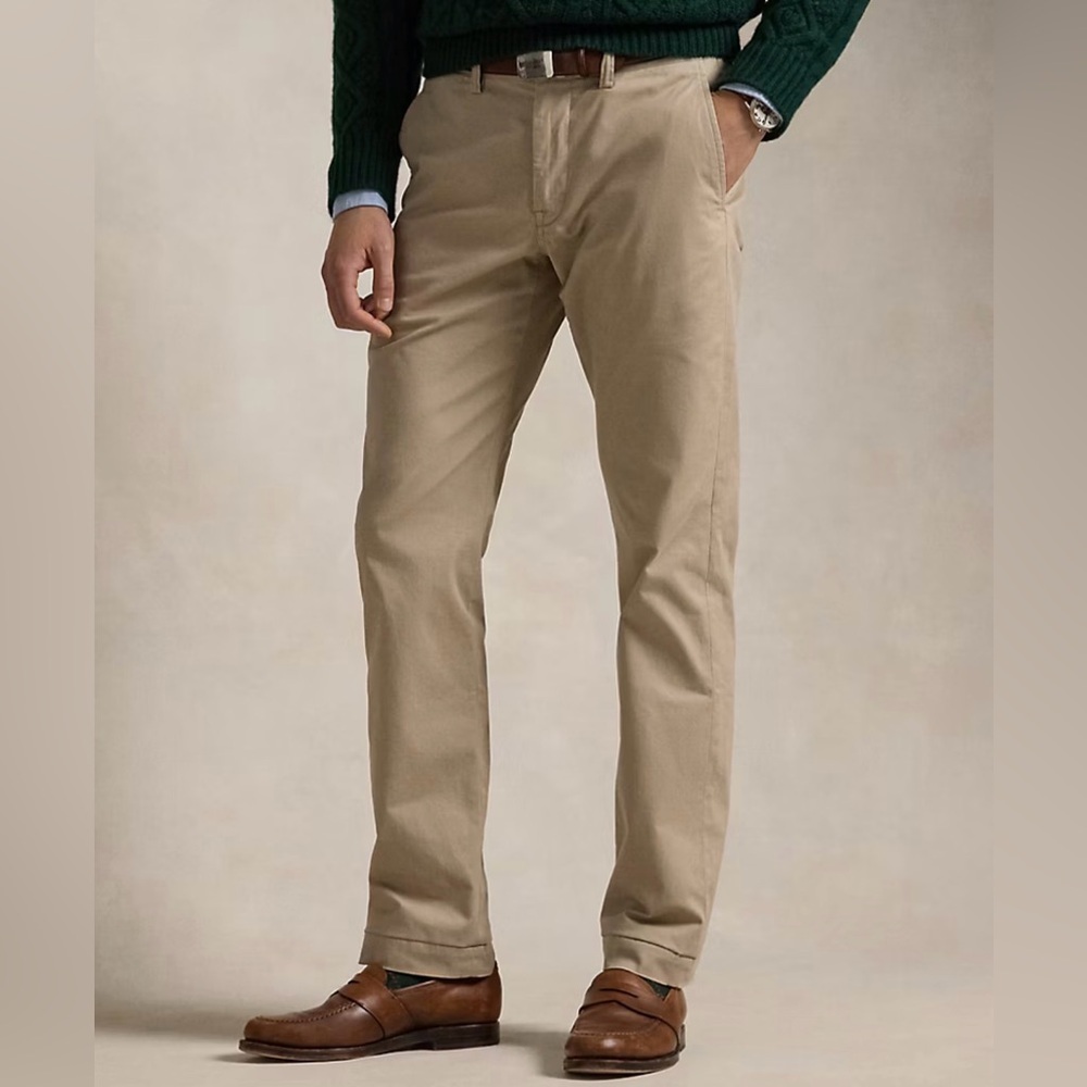 Vintage Ralph Lauren Tan Pants Mens Size 38x32 Chinos Khakis All Cotton Jeans